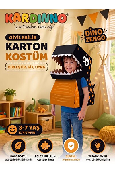 Kardinno Dino Zengo Εκπαιδευτικό παιχνίδι από χαρτόνι που φοριέται, παιδική σ...