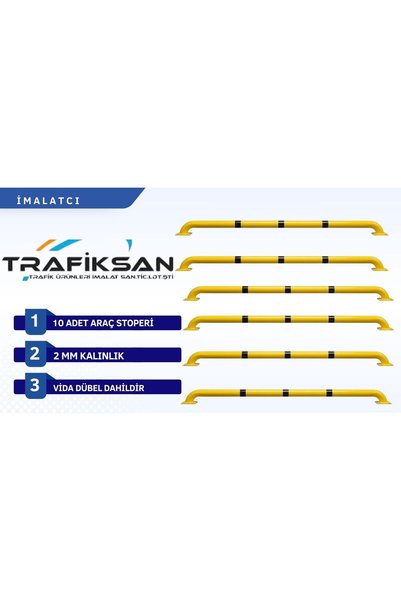 TRAFİKSAN 10 ADET ARAÇ STOPERİ 183 CM