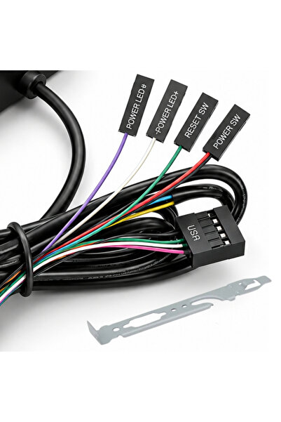 Alfais 6079 Masaüstü PC Kasa Harici Güç Power Reset On/Off USB Düğmesi Switch Uzatma Kablo LED Buton