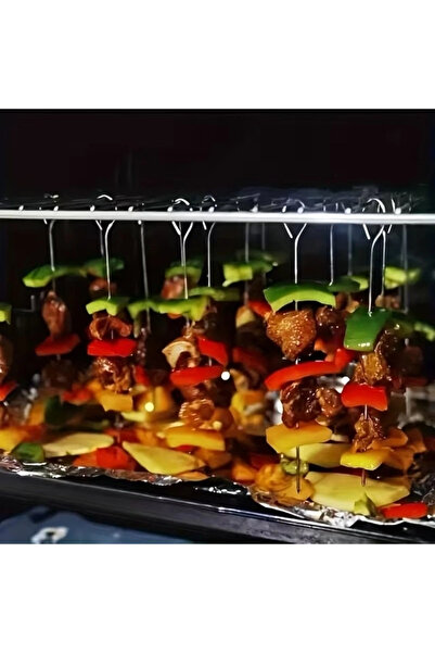 Marsilyan 10 Adet Paslanmaz Çelik Mangal Şişi Seti – 20 Cm Metal Çöp Şiş Ve I...