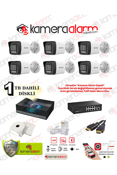 Hikvision 6'lı Renkli Ve Sesli İp Kamera Seti