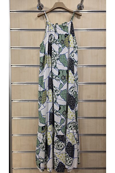 Park Moda Long Strap Dress with Tassels and Tie at the Back