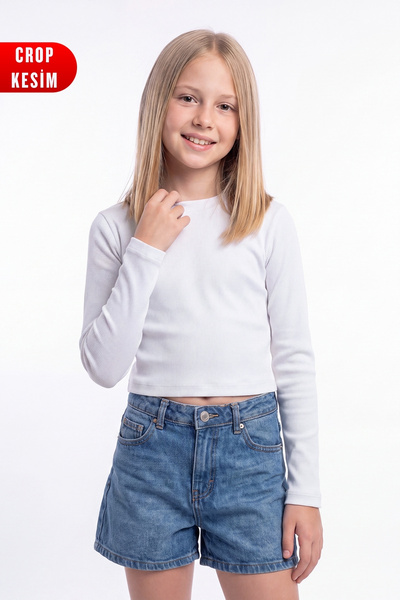 FYK KİDS Girl's Ribbed Crop Top