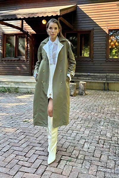 LUMU Trench Kaki Kaki cu secțiuni