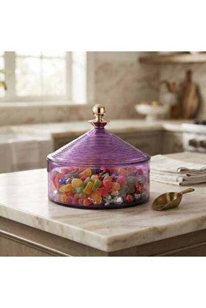 SOLETER Lavender-Colored Glass Storage Jar with Airtight Screw-On Lid – 1.5L ...