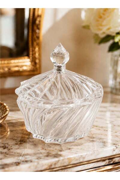 SOLETER Deluxe Acrylic Thamer Bowl & Jewellery Box, Clear