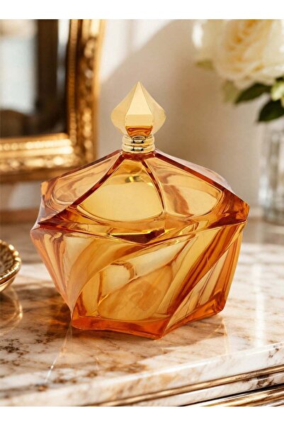 SOLETER Deluxe Acrylic Candy Box, Amber/Gold
