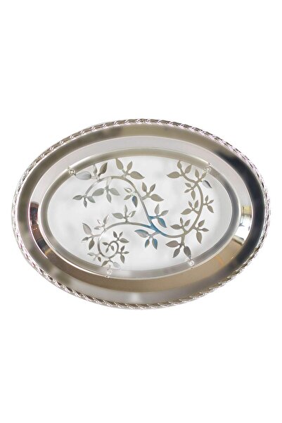 SOLETER Deluxe Oval Metal Candy Tray Silver 35.8x26.2x2.5cm – High-Quality St...