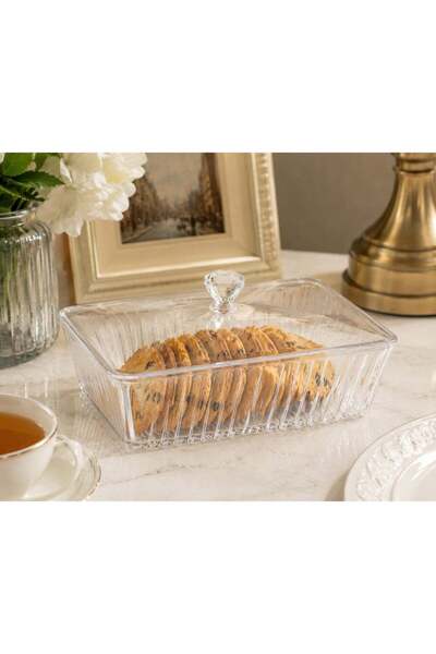SOLETER Rectangle Storage Box Clear 23x18x12cm - Acrylic Storage Container wi...