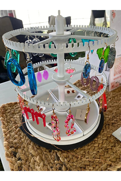 DU&ER Rotating Jewelry Stand Earrings Rings Necklaces Organizer Jewelry Displ...