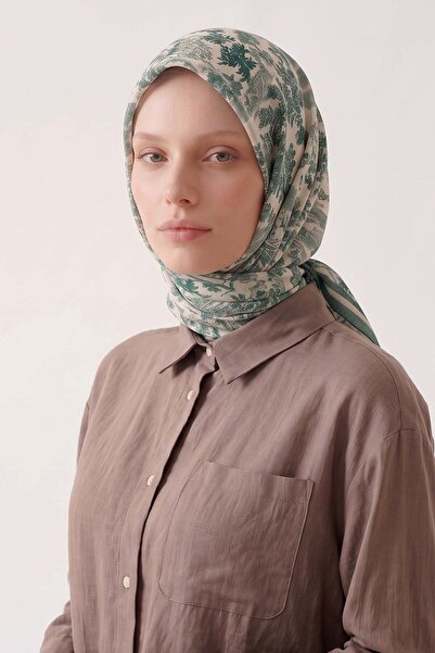 Levidor Mint Green Nature Pattern Elya Scarf