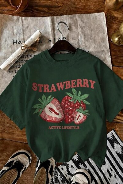 H&GHAMLEGİYİM Tricou Strawberry Active Lifestyle cu decolteu tip crew, cu imp...
