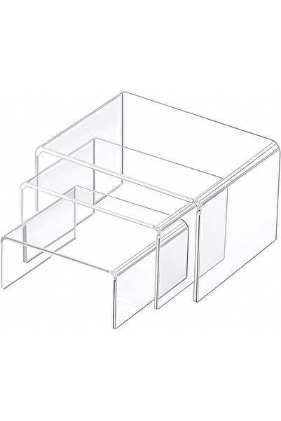 Generic Rassam Al Khaleej 3 Pcs Clear Acrylic Showcase Display Risers - Desse...