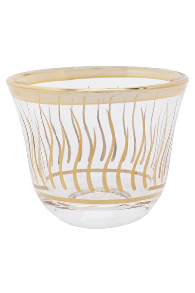 SOLETER Glass Coffee Cups Set – Clear and Gold, 6.2 x 4.7 cm, 12 Pieces for A...