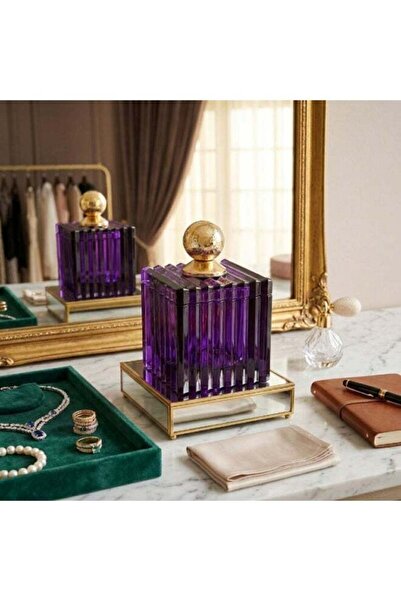 SOLETER Glass Jar with Lid, Purple