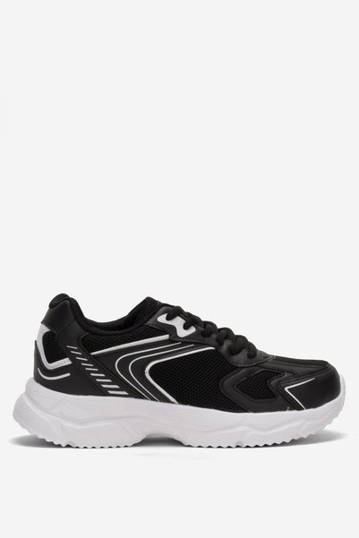 Jagulep Unisex Faylon Sole Lace-Up Sports Shoes Black White