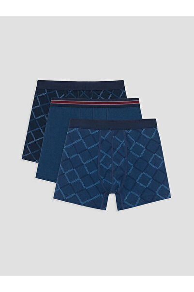 LC Waikiki Rmz Gi̇yi̇m Farkiyla Cotton Flexible Men's Boxer 3-Pack