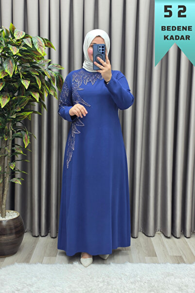 Elmas Tesettür Women's Clothing Plus Size Leaf Stone Embellished Sleeve and F...