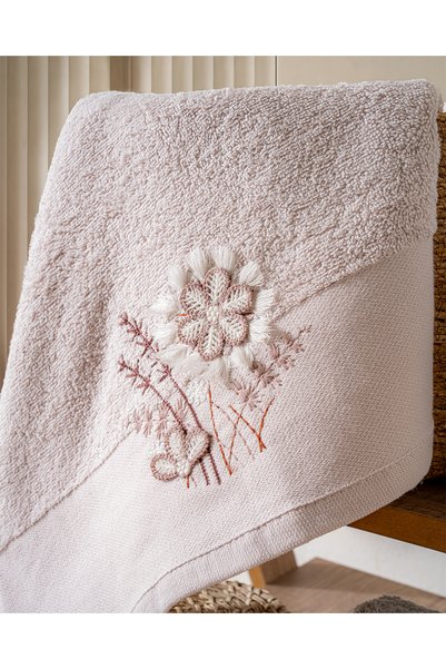Hazangülü Buldan Production Dowry Set Erva Cotton 6-Piece Hand/Face Towel I 50X90