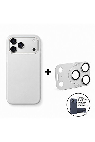 Genel Markalar iPhone 17 Pro ile Uyumlu 2 Parçalı Kılıf ve Kamera Koruyucu Se...