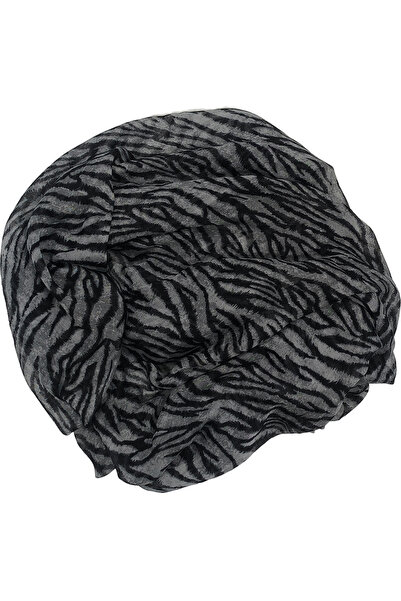 GIFT-ME.GR Γυναικείο λεπτό φουλάρι, animal print, τίγρης - σκούρο γκρι