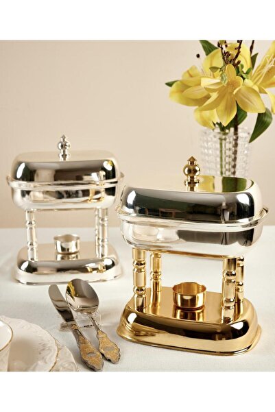SOLETER Al-Asala Single Chafing Dish Food Warmer - Silver Gold - 500 Ml
