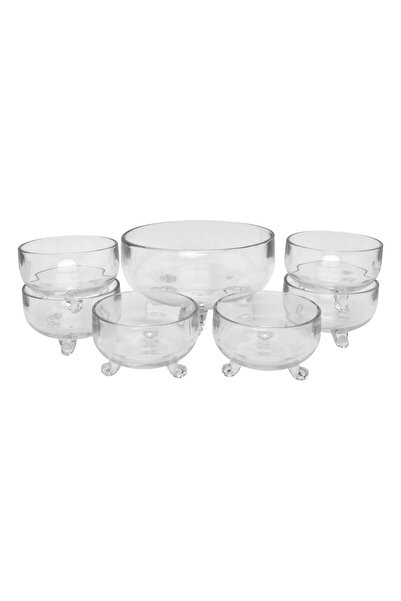 city glass طقم أوعية زجاجية شفافة من كارتاج - مجموعة من 7 قطع للمطبخ وطاولة ا...