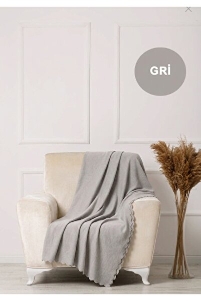 VELERDE HOME Velerde Şönil Gri Çift Taraflı Berjer Örtüsü 175x110 cm - Yıkana...