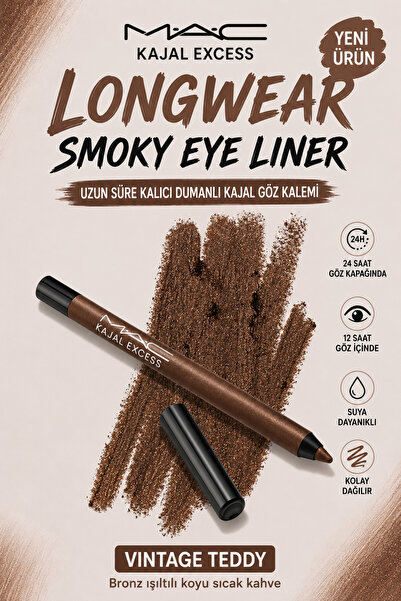 M.A.C Kajal Excess Smoky Göz Kalemi - 24 Saat Kalıcı Suya Dayanıklı Kajal Kalem