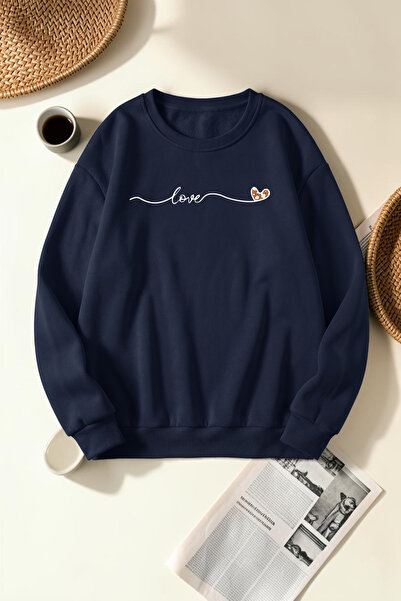 uyguntarz Unisex Infinite Love Printed Crew Neck Sweatshirt