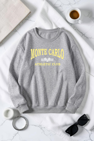 uyguntarz Unisex Monte Carlo Printed Crew Neck Sweatshirt