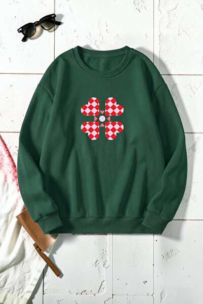 uyguntarz Unisex Yoncakalp Printed Crew Neck Sweatshirt