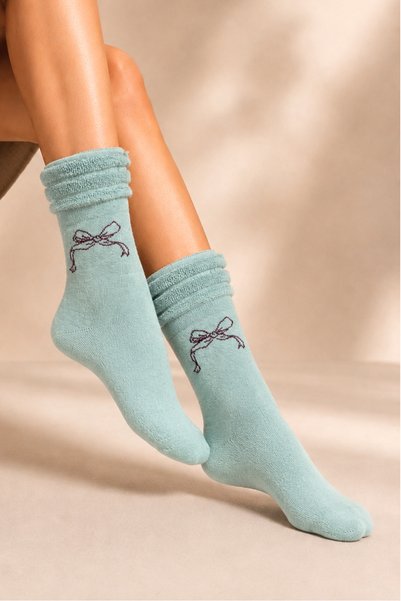 KARDEŞLER ÇORAP Women's Patterned Curly Cotton Socks 4-Piece Socks
