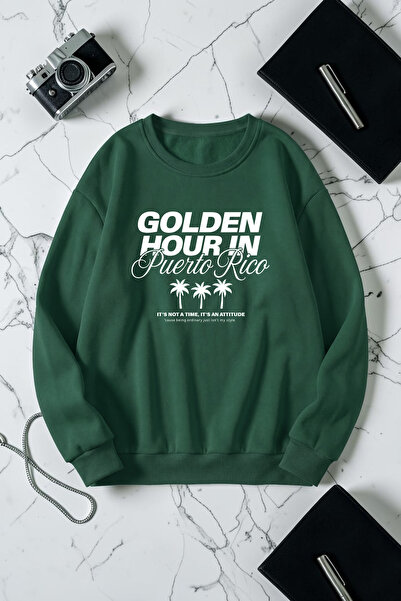 uyguntarz Unisex Golden Hour Printed Crew Neck Sweatshirt