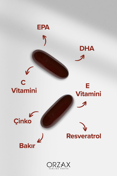 Ocean Vision — Omega 3 + EPA & DHA, Lutein, Zeaksantin, Resveratrol, Glutatyon, C Vitamini, Çinko 60 Kapsül
