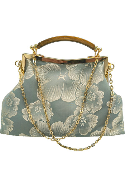 GIFT-ME.GR Γυναικεία Βραδινή Τσάντα Clutch, Vintage, με Χρυσό Κέντημα - Veraman