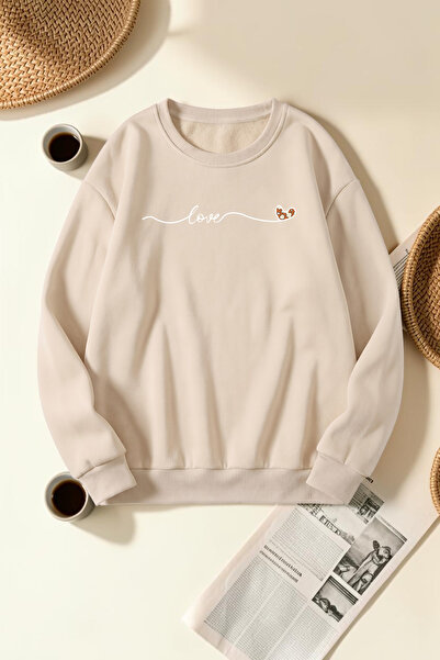 uyguntarz Unisex Infinite Love Printed Crew Neck Sweatshirt