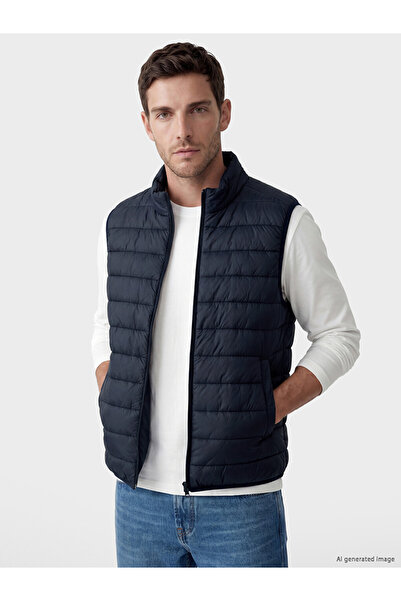 LC Waikiki Ozmarka New Season Navy Blue Regular Fit Stand Collar Quilted Men'...