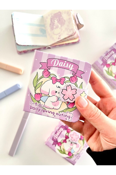 Kağıt Gemi Dükkan Daisy Lale Bahçesi Sert Kapaklı 130 Yaprak Renkli Mini Plan...