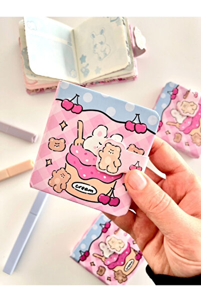 Kağıt Gemi Dükkan Sweet Bear Dondurma Temalı 130 Yaprak Renkli Mini Planlayıc...