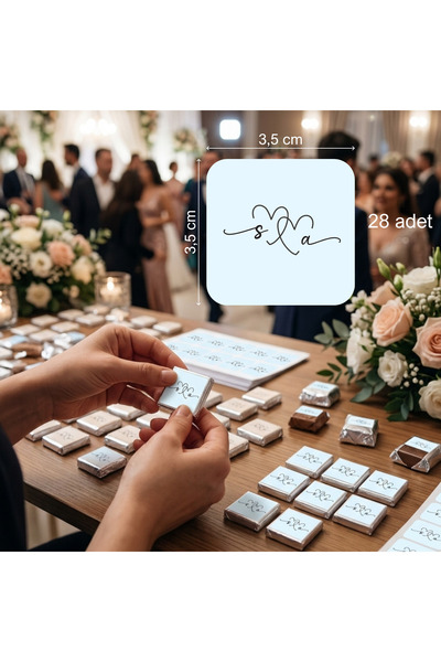 YAPIŞKAN STORE Kişiye Özel Madlen Çikolata Etiketi Nişan Düğün Söz Nikah Stic...