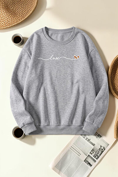 uyguntarz Unisex Infinite Love Printed Crew Neck Sweatshirt