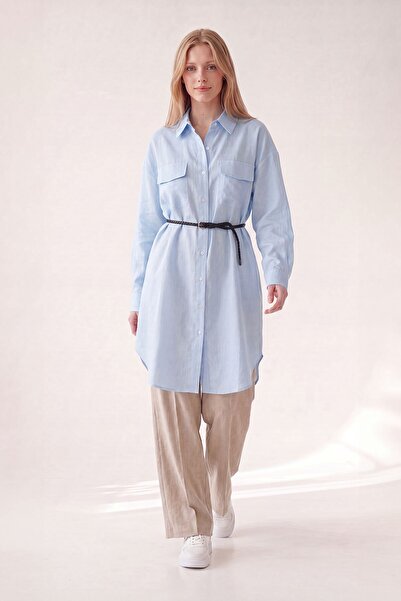 Levidor Long shirt with blue belt detail