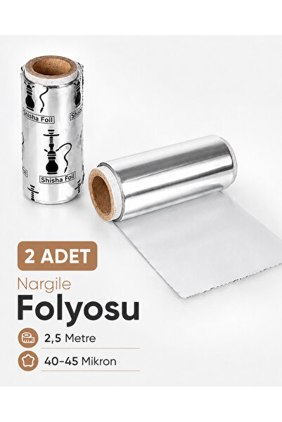 babylon shisha Nargile Folyosu 2,5 Metre 40-45 Mikron Kalın Alüminyum Folyo
