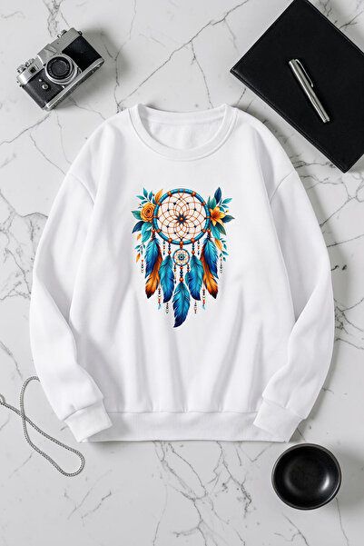 uyguntarz Unisex Dreamcatcher Printed Crew Neck Sweatshirt