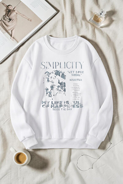 uyguntarz Unisex Simple City Printed Crew Neck Sweatshirt
