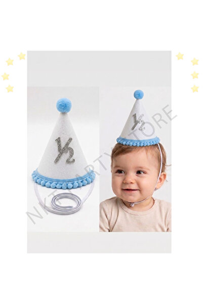 1/2 Yarım Yaş Temalı Minik Eva Şapka MAVİ