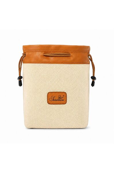 S.C.COTTON Camera Bag 22 x 14 x 12 cm, Fleece-Lined, Water-Resistant Canvas, ...