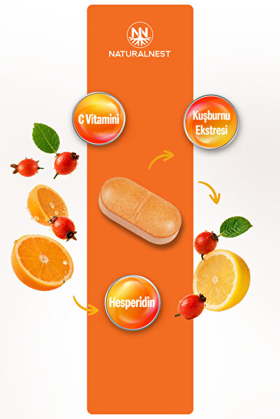 Naturalnest Vitamin C 1000 mg 30 Tablet - Kuşburnu Ekstresi, Hesperidin