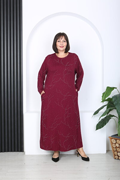 XL Modam Women's Stone Printed Plus Size Dress